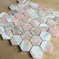 Norway Rose Marble Stone Hexagon Pink Mosaic Tiles for Backsplash